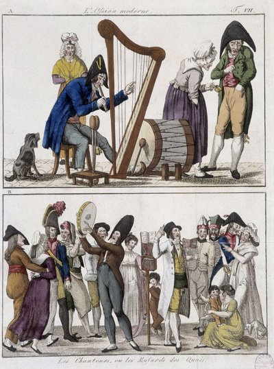 现代 Ossian（男子管弦乐队）和“”The Singers or the musards of the Docks”””（街头音乐家）——埃皮纳勒的形象 作者 未知艺术家