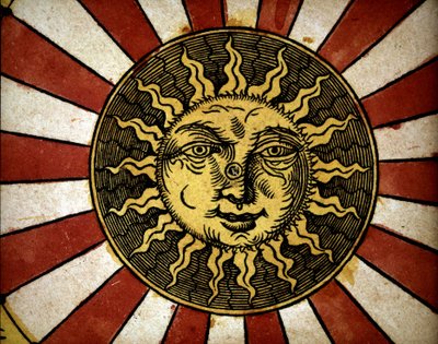 太阳 - 在““Astronomicon caesarum””中，16 世纪的论文。 作者 未知艺术家