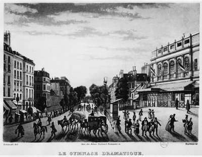 Theatre: the Dramatic Gymnasium of Boulevard Bonne Nouvelle - engraving 作者 未知艺术家