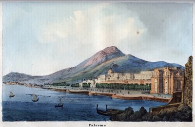 19世纪的巴勒莫风景--来自 "Usi e Costumi di Tutti i Popoli dell Universo "的雕刻。或《从最遥远的时代到今天所有国家的政府、法律、民兵、宗教的历史》1856年 作者 未知艺术家