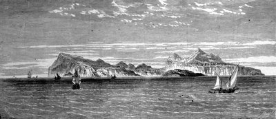 View of Procida Island off Naples. 19th century engraving. 作者 未知艺术家