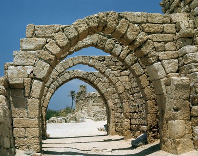 View of medieval arcades 作者 未知艺术家