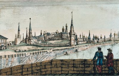 莫斯科克里姆林宫的景色，来自 Edouard de Montule 的“旅行” 作者 未知艺术家