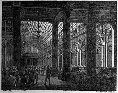 1835年，巴黎皇家宫的奥尔良画廊的景色。 作者 未知艺术家