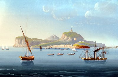 卡普里岛的视图。 1830.无名画 作者 未知艺术家