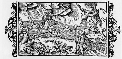 解除Tempete的巫师--载于奥劳斯-马格努斯的《北方民族史》（Historia de Gentibus Septentrionalibus），罗马，1555年 作者 未知艺术家