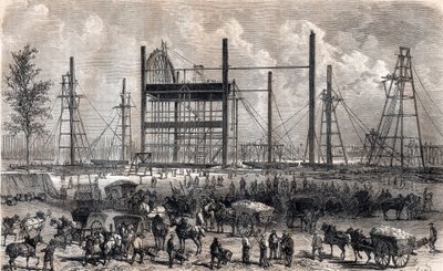 1866年4月底在巴黎的火星场工程--1867年的版画 作者 未知艺术家