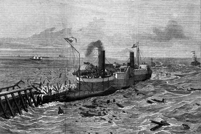 由亨利-贝塞默（1813-1898）设计的防止晕船的船。 作者 未知艺术家