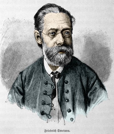 Bedrich Smetana (1824-1884) 的肖像，捷克作曲家和钢琴家。 作者 未知艺术家