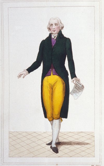 Jean Marie Roland de La Platière 法国政治家（1734-1793）的肖像，雕刻于 1830 年。 作者 未知艺术家