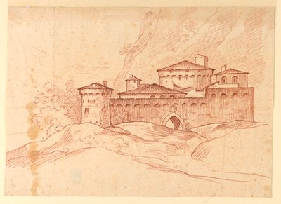 素描，山中城堡，1810-1830 年 作者 未知艺术家