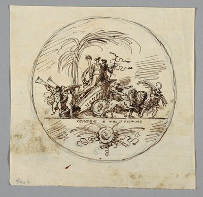 素描，Ceres 和 Triptolemus，1800-1820 年 作者 未知艺术家