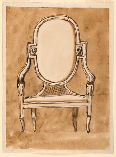 绘画，椅子，1780-90 作者 未知艺术家