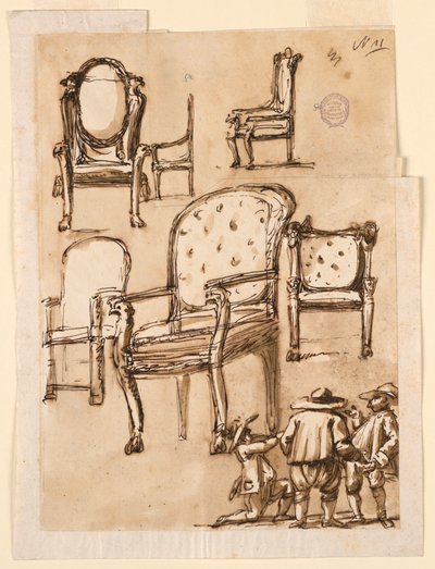 绘画，椅子，1780-1790 年 作者 未知艺术家