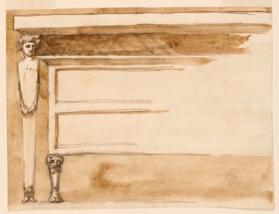 素描、梳妆台和抽屉柜，约 1795 年 作者 未知艺术家