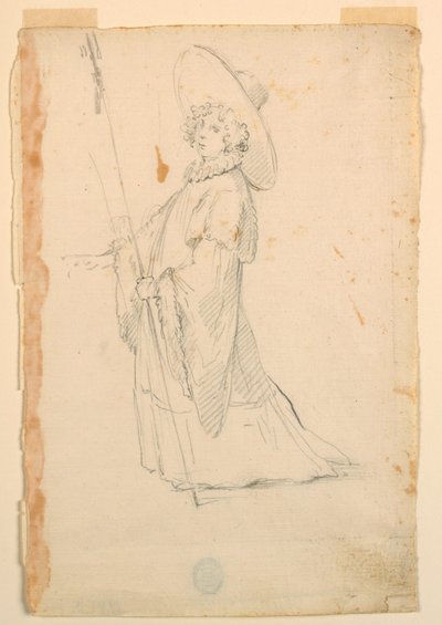 素描，服装设计：芭蕾舞剧中身着奇装异服的女孩，约 1720 年 作者 未知艺术家