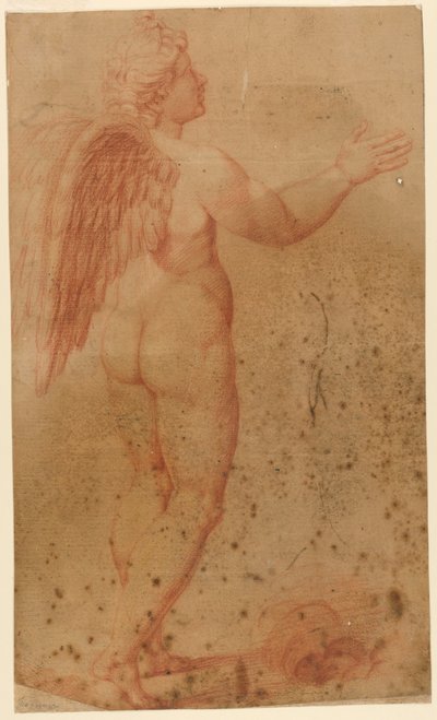 素描，《阿莫尔与宙斯争辩》中的丘比特，仿拉斐尔，1550-1600 年 作者 未知艺术家
