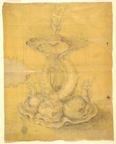 绘画，中心装饰设计，1630-60 年 作者 未知艺术家