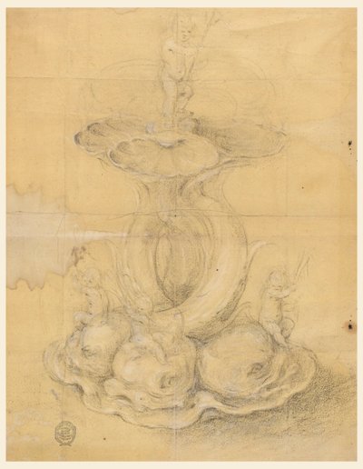 绘画，中心装饰设计，1630-60 年 作者 未知艺术家