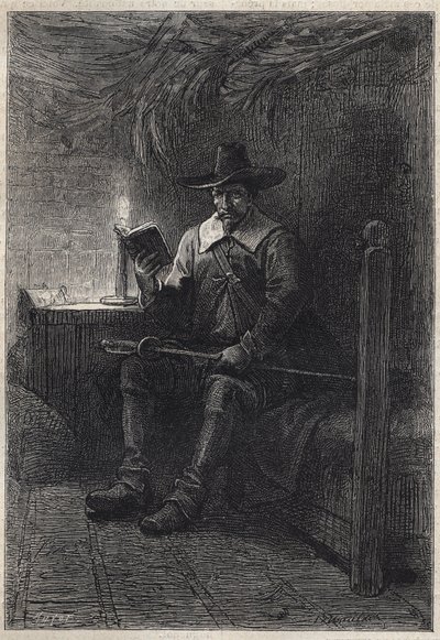 苏格兰清教徒--19世纪为沃尔特-斯科特（1771-1832）的历史小说《苏格兰的清教徒》（《老朽》）绘制的插图。 作者 未知艺术家