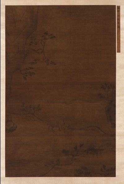 溪边的水牛和牧童 作者 未知艺术家