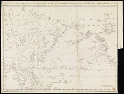 包含库克船长于 1778 年和 1779 年勘探的亚洲东北海岸和美洲西北海岸以及约翰-米亚雷斯于 1788 年和 1789 年进一步勘探的北太平洋海图（印刷品） 作者 未知艺术家