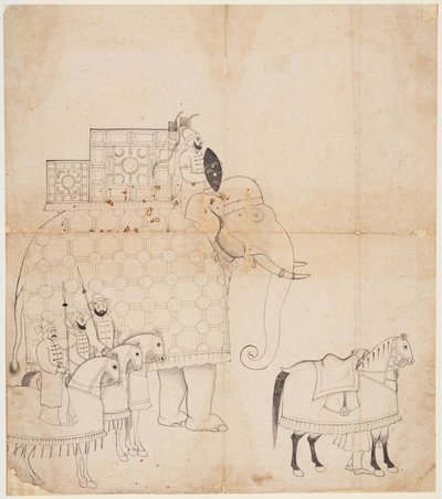 大象和马的图画 作者 未知艺术家