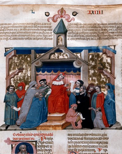 A lawyer applying the Miniature Law taken from the Justinian Code (Codex Justinianus), a collection of laws and institutions published under the Roman Emperor Justinian I of Byzantium (483-565) 作者 未知艺术家
