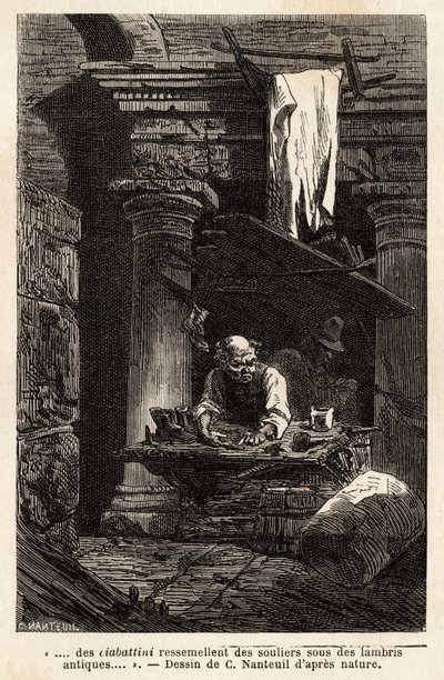 Wogulitsa mabokosi panja, ali ndi uvuni wake wanyamula, chojambula chodziwika bwino ku puerta del sol, ku Madrid. Lolembedwa ndi Gustave Dore (1832-1883) posonyeza ulendo wake wopita ku Spain, ndi Ch. Davillier (mkonzi), mu 1862, lofalitsidwa mu "" Le tour 作者 未知艺术家