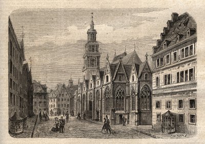 Aegidienkirche (Hannover) 德国 - 汉诺威的Aegidien教堂，在第二次世界大战期间被毁 - 汉诺威 - Aegidienkirche - 雕刻在 "Illustrous People