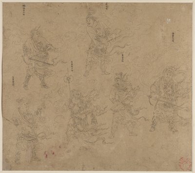 道教和佛教主题专辑：道教神仙游行第 13 叶 作者 未知艺术家