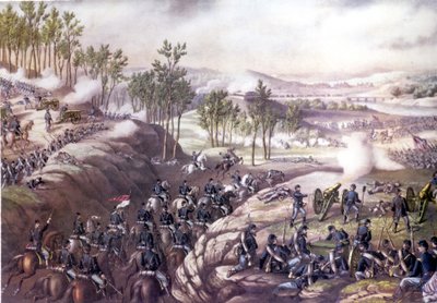 美国内战（1861-1865）。雷萨卡之战（佐治亚州）1864年5月13日至15日。19世纪的雕版画。 作者 未知艺术家