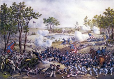 美国分裂国家战争或内战（1861 年 - 1865 年）：冷港或冷港第二次战役，弗吉尼亚州 1864 年 5 月 31 日至 01 日。19 世纪的雕刻。 作者 未知艺术家