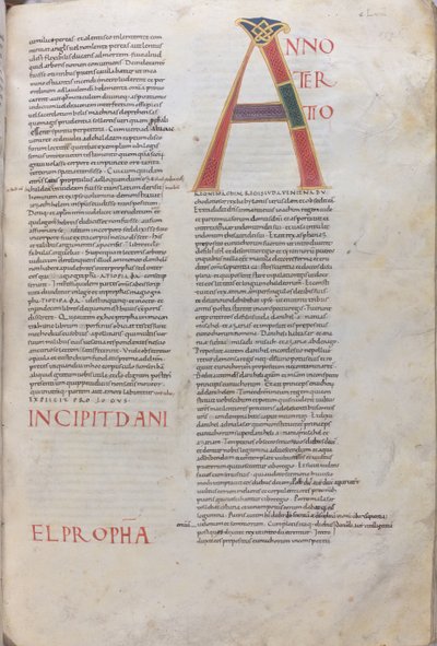 Anno tertio: Incipit Daniel Propha.Incipit of the Book of the Prophet Daniel，11 世纪（微型、膜质手稿） 作者 未知艺术家