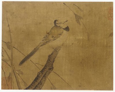 无叶树枝上的鸟 作者 未知艺术家