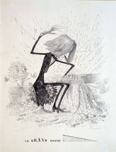 描绘作曲家弗朗茨·李斯特 (1811-1886) 的卡通片 作者 未知艺术家