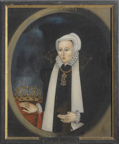Catherine Stenbock, reine de Suede - Portrait of Catherine Stenbock (1535-1621), Queen of Sweden, Anonymous . Oil on canvas. Dimension : 100x80 cm. Nationalmuseum Stockholm 作者 未知艺术家