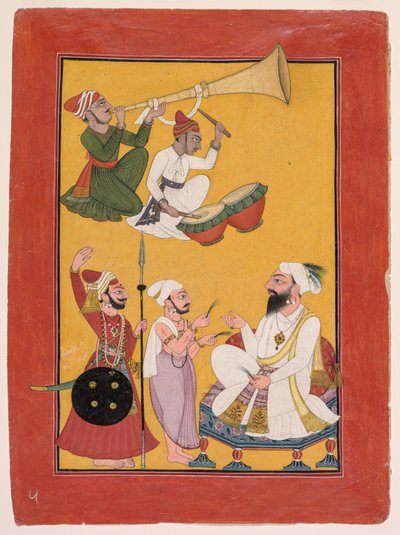 克里希纳诞辰庆祝活动，摘自《薄伽梵歌》（Bhagavata Purana 作者 未知艺术家