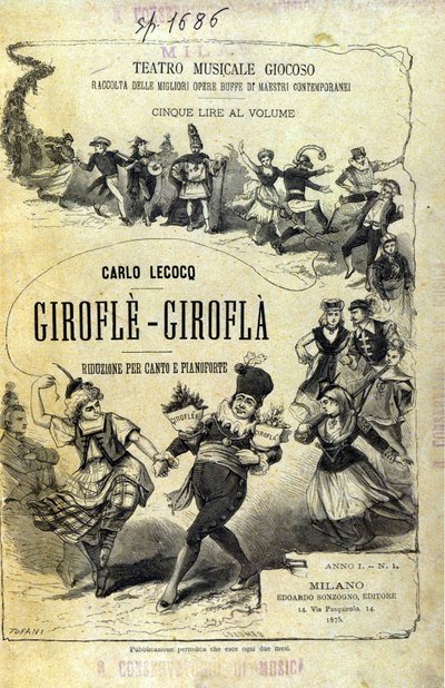 Charles Lecocq ""Giroflè - Girofla""。 乐谱的封面。 作者 未知艺术家