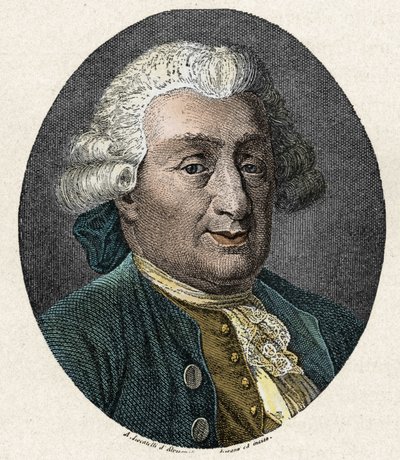 喜剧艺术：意大利戏剧家Carlo Goldoni（1707-1793）的肖像。19世纪的彩色雕版画 作者 未知艺术家
