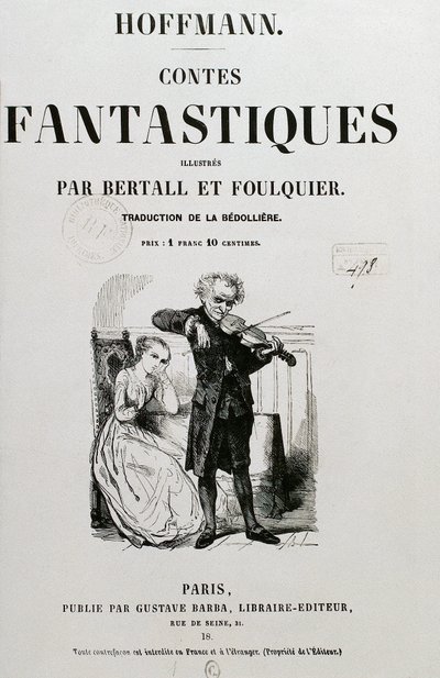 议员 Krespel (Rat Krespel)，Ernst Theodor Amadeus Hoffmann 的“Les contes fantastiques”封面 作者 未知艺术家