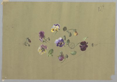 壁纸和纺织品设计：花卉 作者 未知艺术家