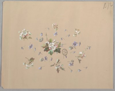 壁纸和纺织品设计：花卉 作者 未知艺术家