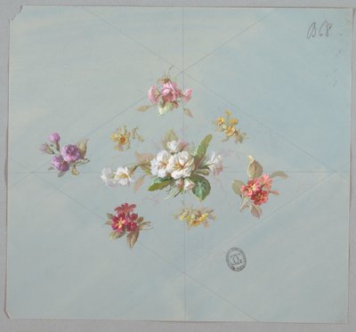 壁纸和纺织品设计：花朵 作者 未知艺术家