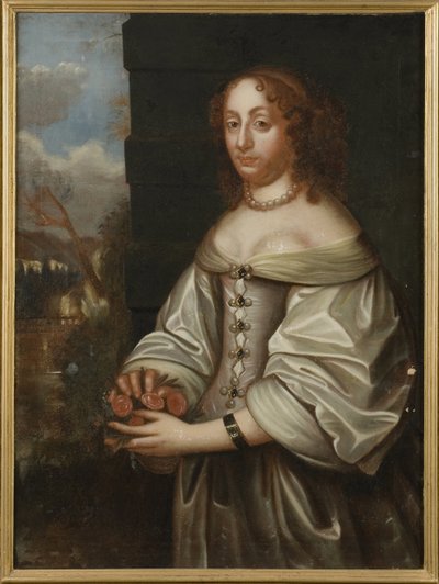 Eleonore Catherine de Deux Ponts Cleebourg, princesse de Suede et landgravine de Hesse Eschwege - Palatine伯爵夫人Eleonora Catherine of Zweibruecken (1626-1692), Hesse-Eschwege landgravine的肖像，匿名。布面油画。尺寸：105x77厘米。 作者 未知艺术家