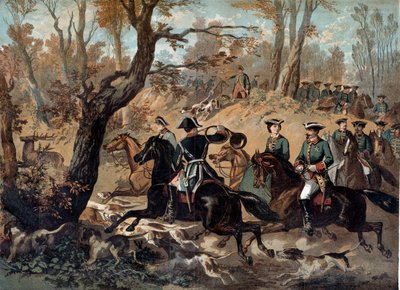 拿破仑三世皇帝（1808-1873）猎杀无名氏绘画。 19 世纪贡比涅，城堡博物馆 作者 未知艺术家