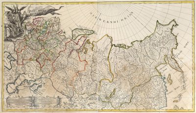 第一幅俄罗斯帝国总图 - 无名大师 - 1745 - 铜版画、水彩画 - 圣彼得堡科学院 作者 未知艺术家