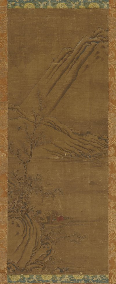 独自在冬河上钓鱼 作者 未知艺术家