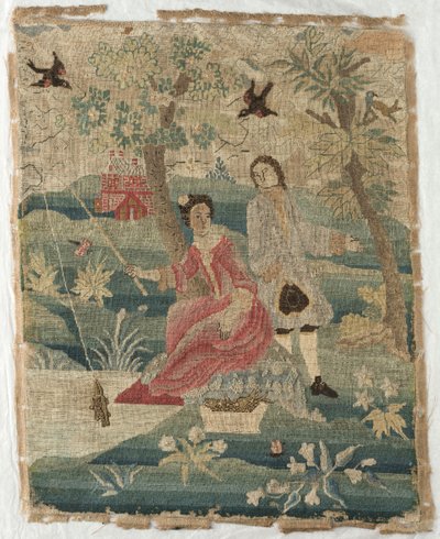 "钓鱼女士" 作者 未知艺术家