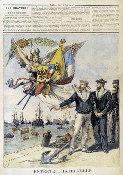 Fraternal Entente (allegorical image of the Franco-Russian Entente) - in “” Le Petité Journal”” 作者 未知艺术家